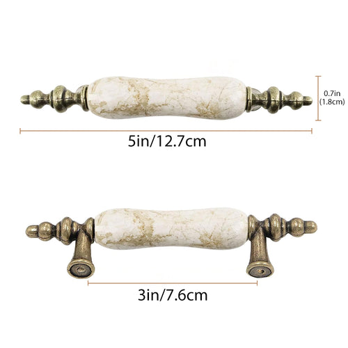 NOMISPADVIC Ceramic Pulls for Cabinets, Drawers and Furniture, Cabinet Handles Drawer Knobs, White Porcelain Drawer Pulls for Kitchen Dresser Hardware