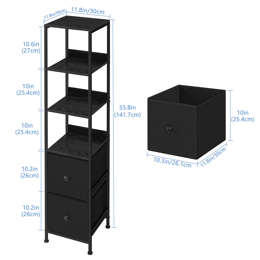 NOMISPADVIC Tall Display Storage Cabinet Furniture Showcases with Adjustable Shelves, Slim Freestanding Floor Cabinet for Living Room, Office, Retail, Black, 12"D x 36"W x 72"H