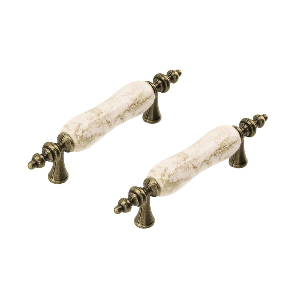 NOMISPADVIC Ceramic Pulls for Cabinets, Drawers and Furniture, Cabinet Handles Drawer Knobs, White Porcelain Drawer Pulls for Kitchen Dresser Hardware